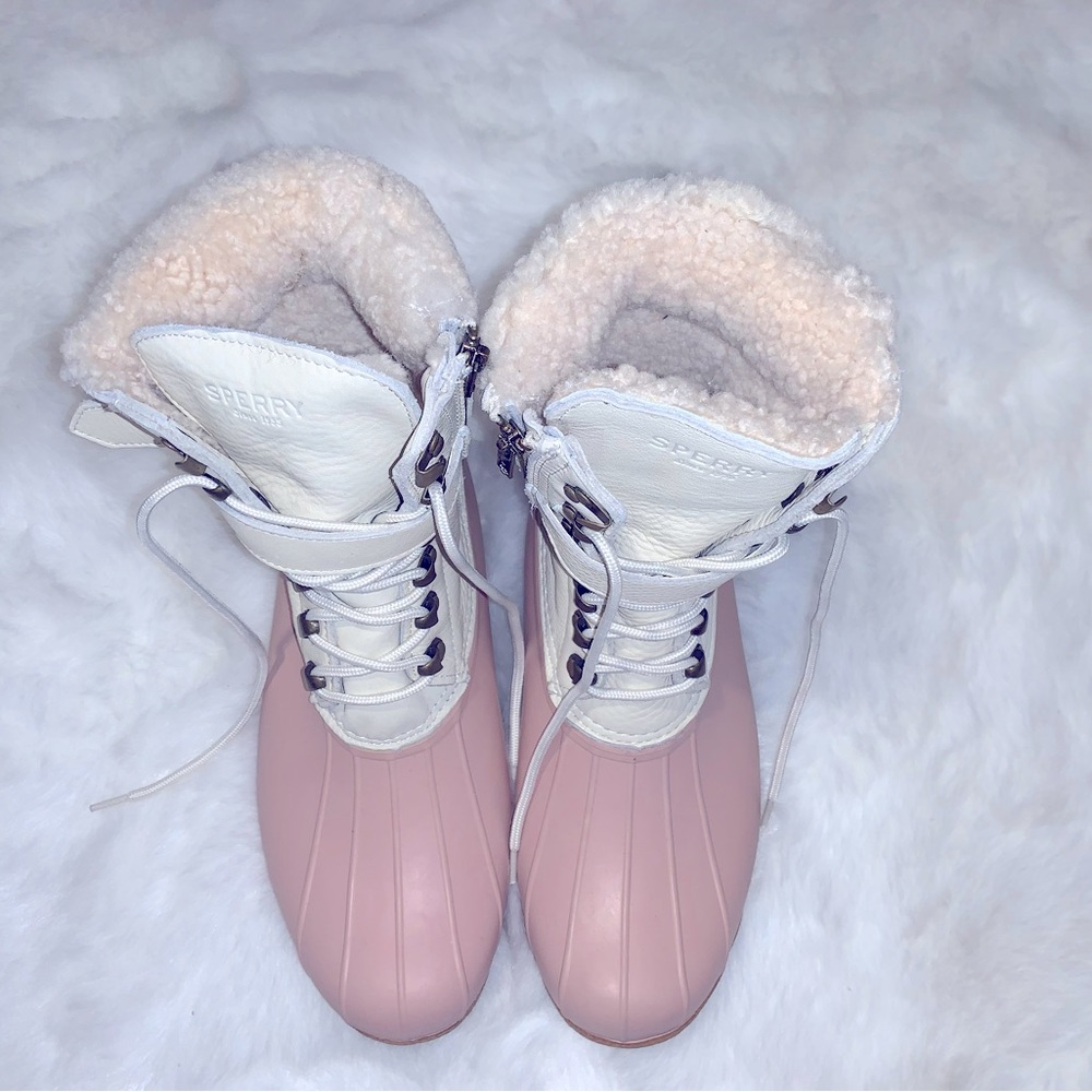 Sperry Saltwater Duck Boots Pink Size 10